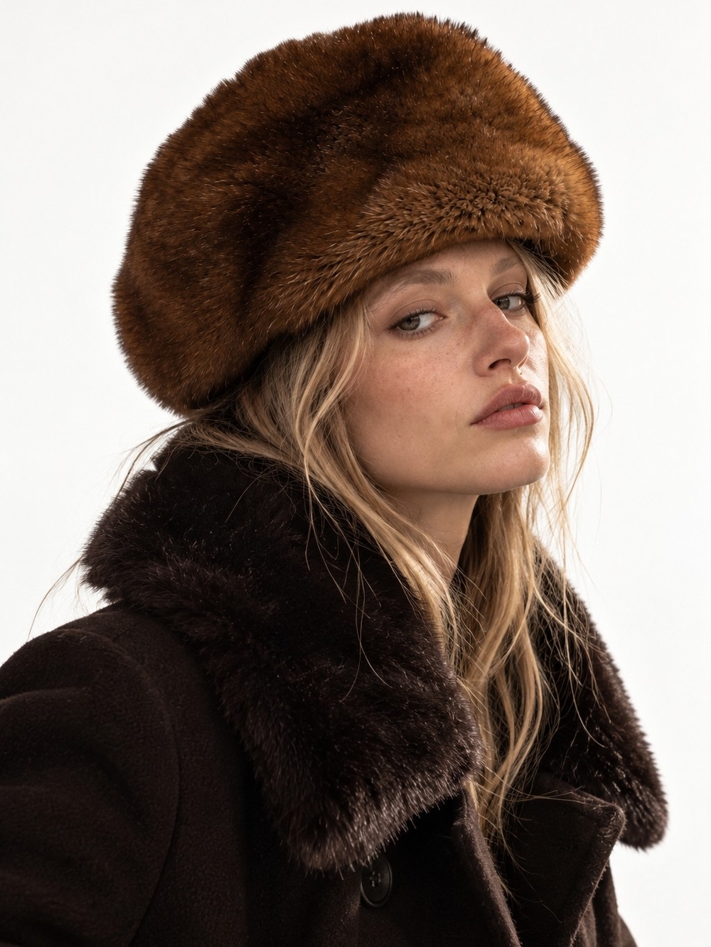 Vintage Création Vittorio Brown Fur Hat | Luxury Winter Statement